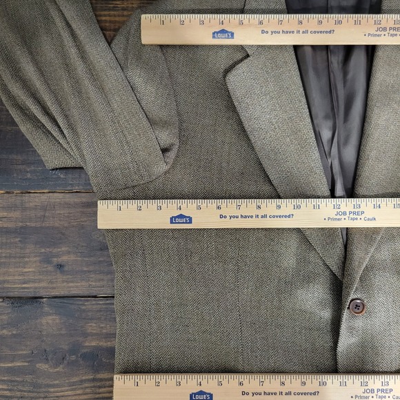 Eddie Bauer Men's Sport Coat Blazer Three Button‎ Brown Herringbone Wool 46L - Picture 2 of 16